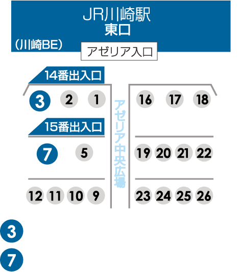 川崎駅東口バス乗り場