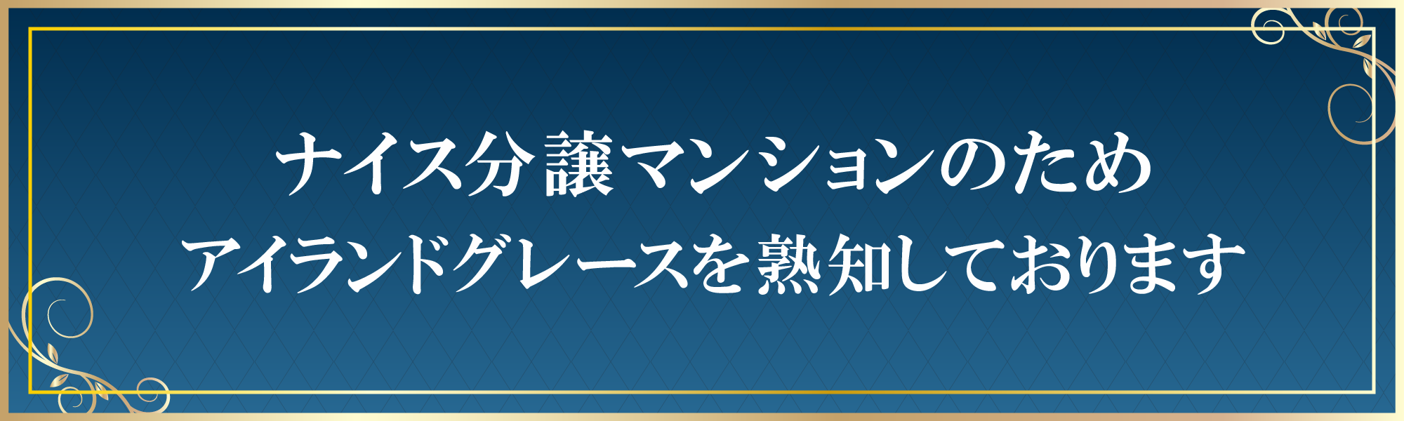 ナイス分譲マンションのためアイランドグレースを熟知しております。